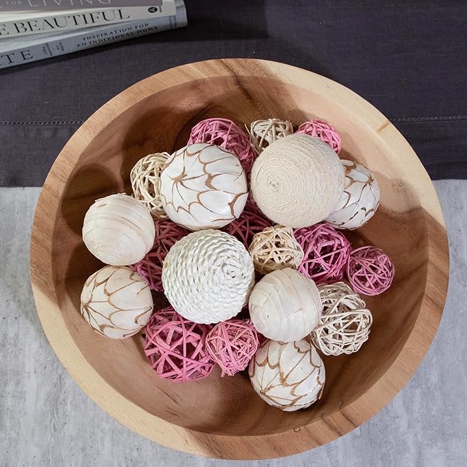 ANDALUCA Pink Decorative Balls Bowl Filler Orbs Home Decoration (Pink)