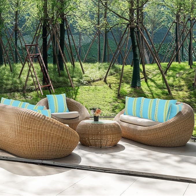 JMGBird Outdoor Pillows for Patio Furniture 18''x18'' Decorative Throw Pillows with Inserts, Square Pillow for Couch, Sofa, Bench, Chair