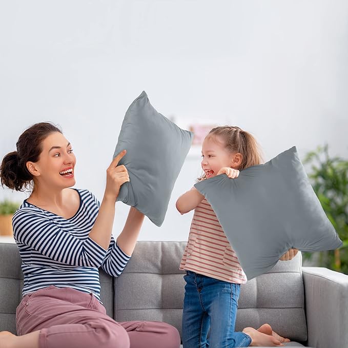 Utopia Bedding Throw Pillows Insert (Pack of 2, Grey) - 26 x 26 Inches Bed and Couch Pillows - Indoor Decorative Pillow