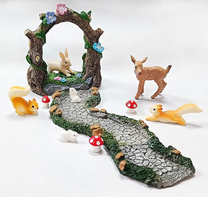 Fairy Garden Accessories, 27 Pcs, Fairy Garden Kit, Fairy Garden Walkway Path, Miniature Garden Figurines, Micro Landscape Ornaments for DIY Craft