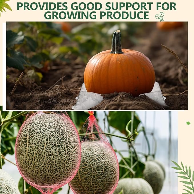 Irenare 150 Pcs Melon Cradle Melon Nets Hammock Set, Thickened Watermelon Holder, Holds up to 7-12 Lbs, Garden Plastic Hanging Bags for Garden Growing, Keep Watermelon Off of The Ground
