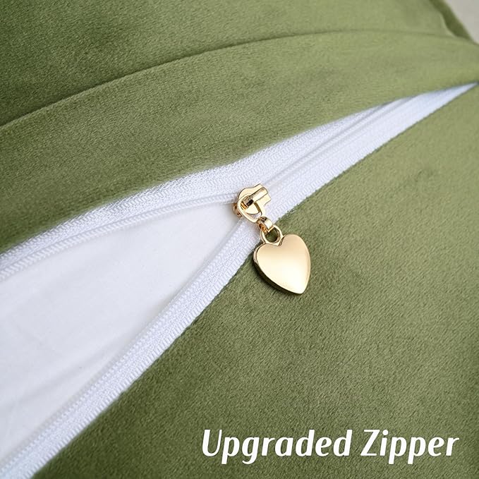 FUTEI Sage Green Chenille Throw Pillow Covers 12x20 Inch Set of 2,Soft Cozy Bound Edge Design Lumbar Pillow Cases,Home Decor for Couch Bed Living Room