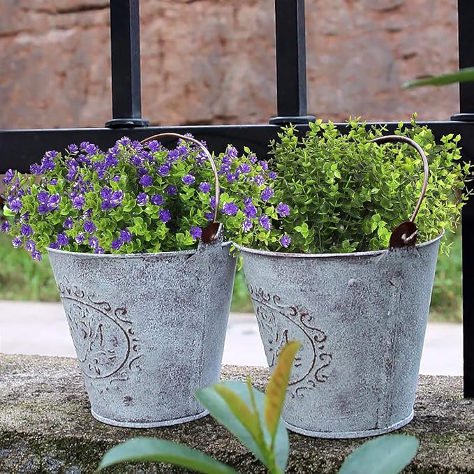 RECUTMS 8 Bundles Artificial Eucalyptus Artificial Grasses Fake Greenery Boxwood Stems Fake Plants and Greenery Springs for Farmhouse,Home,Garden,Office,Patio,Wedding and Indoor Outdoor(Eucalyptus)