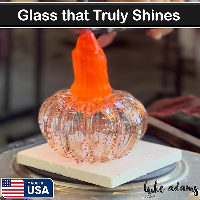 Luke Adams Glass | Handmade Glass Pumpkins | Handmade Table Top Home Decor (Squat, Harvest)