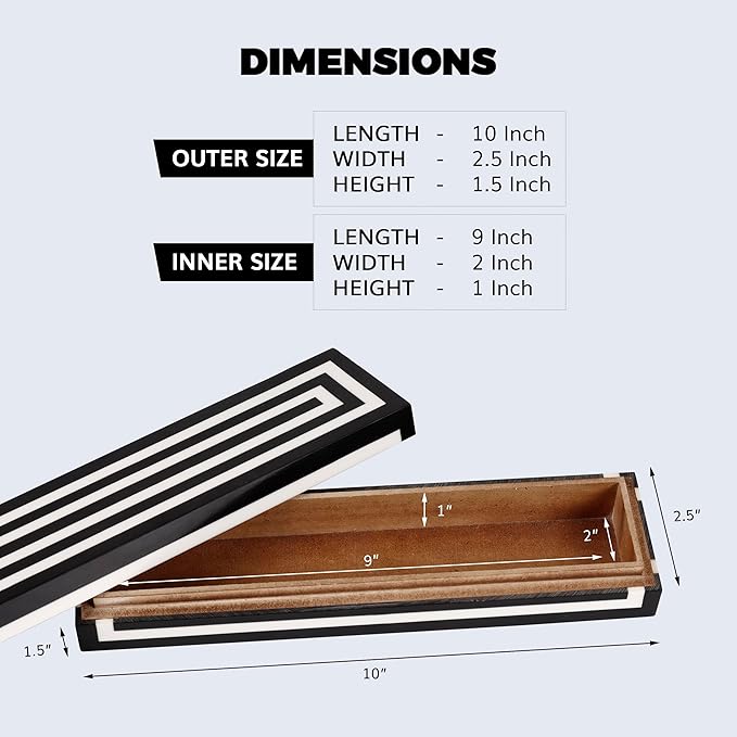 Handicrafts Home Handmade Concentric Collection Decorative Jewelry Box Organizer – Keepsakes, Trinkets, and Home Decor – Antique Coffee Table Storage, Memory Box, Farmhouse Style Decor, 10x2.5x1.5