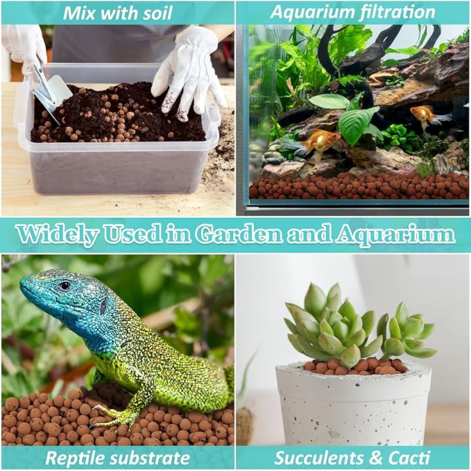 19 LBS Natural Leca Clay Pebbles for Plants- 4-16mm Expanded Clay Leca Balls for Indoor Plants, Hydroton Clay Pebbles for Plants Hydroponic & Aquaponics Growing, Orchids, Drainage, Terrarium