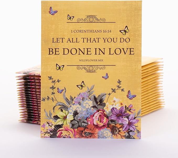 Bentley Seed Co. All You Do Be Done in Love - Wildflower Mix Seed Packets - 25 Seed Packs - Perfect Eco-Friendly Gift for Gardeners & Friends - Non GMO Seeds