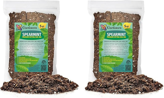 Spearmint Plant Potting Soil - All-Natural Blend for Thriving Spearmint Plants - Boosts Root Health and Aroma - 10 Quart