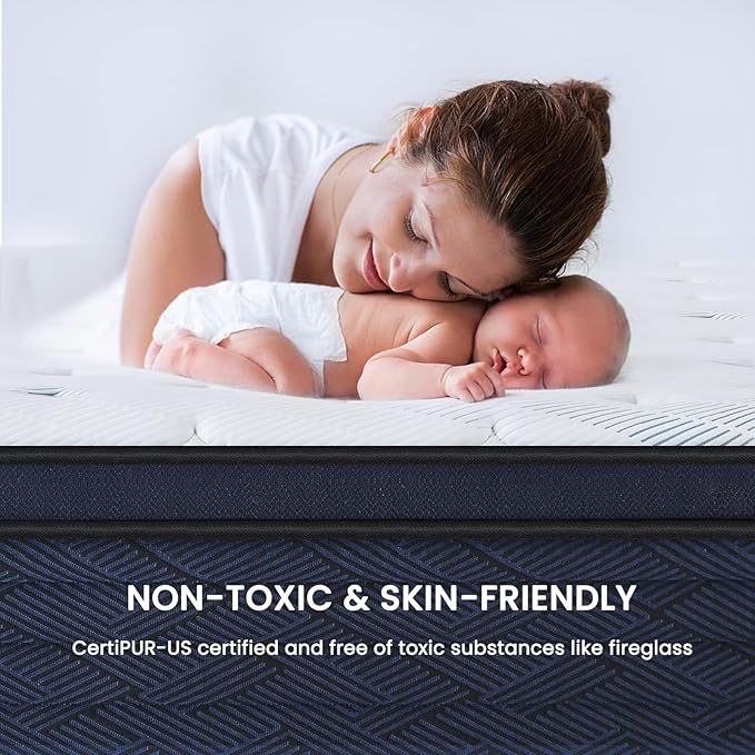 12 Inch Full Size Mattress, Responsive Support Spine Health, Dynamic Pressure Relief, Hybrid Latex Memory Foam with Pocket Springs Mattresses in a Box, CertiPUR-US Certified, Medium Firm