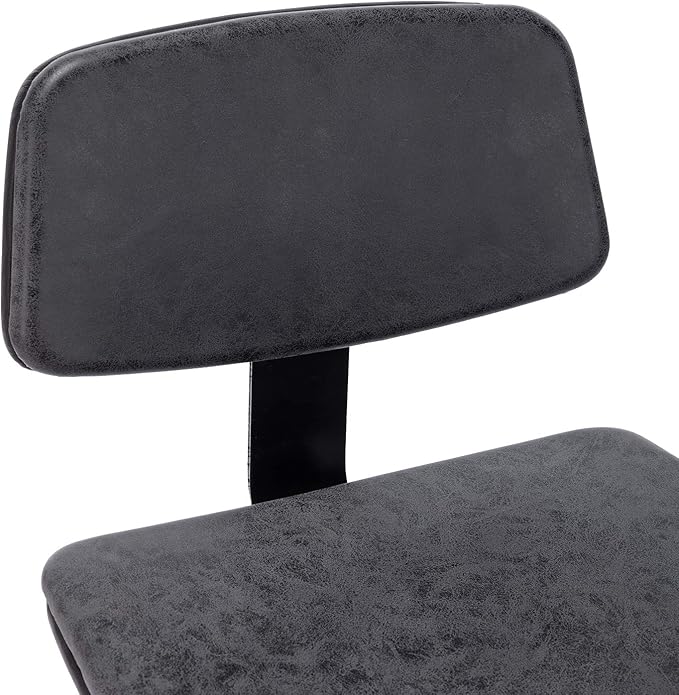 Modern Bar Stools 29 Inch Counter/Bar Height Barstools Set of 2 Leather Upholstered Barstool Chairs with Low Back for Kitchen Island, Dining Table & Breakfast Bar, Black