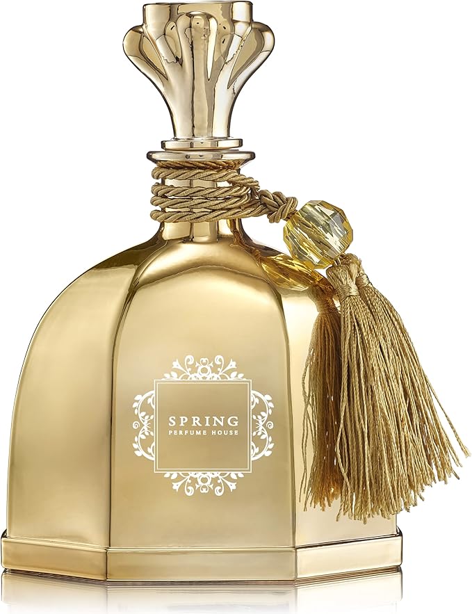 SPRING Fragrance Gold Reed Diffuser Set, Extra Large 10.14 Oz (300ml), Fragrance Made in France, Jasmine, Lily of The Valley, Tuberose, Air Fresheners for Home/Luxury Diffusers for Home