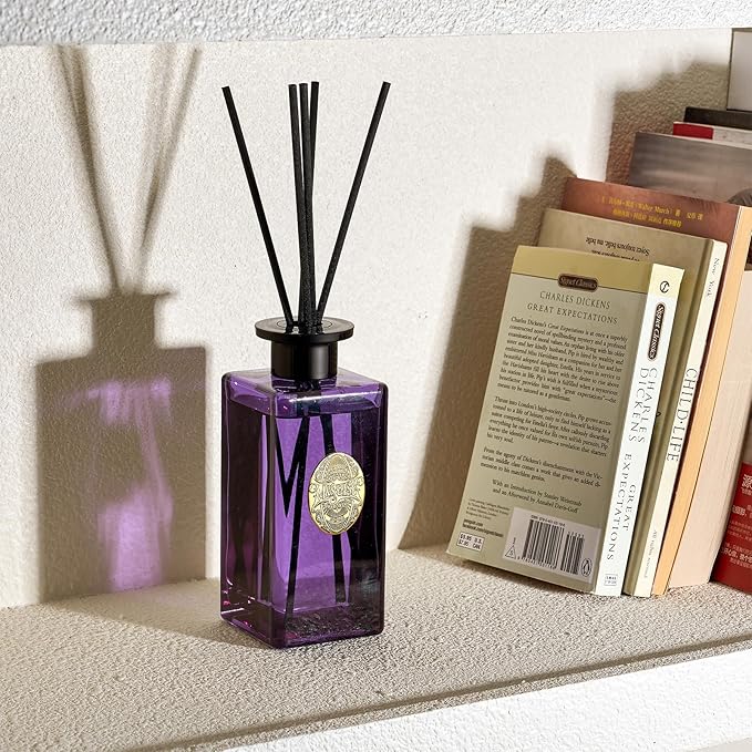M&SENSE 10.14 oz Large Reed Diffuser Set | Lavender Eucalyptus Scent Oil Diffuser with Sticks | Hotel Collection Non-Toxic Essential Oil |for Bedroom Bathroom Living Room