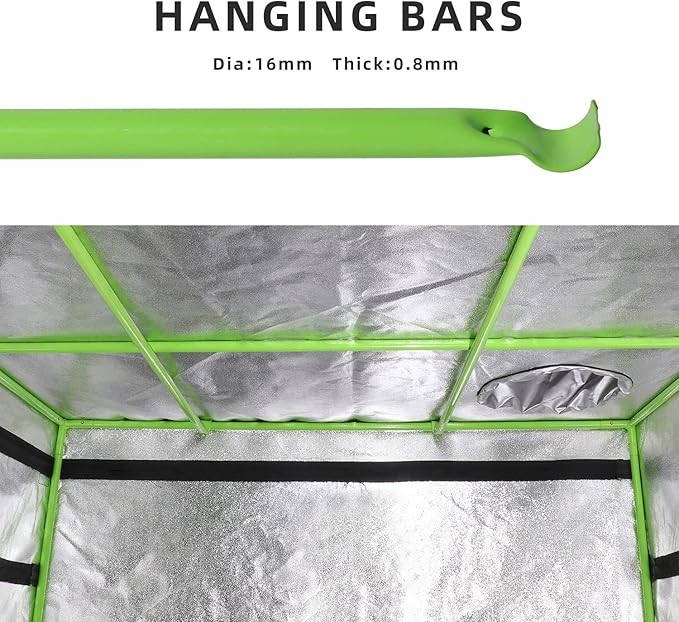 48''x24''x60'' Grow Tent Hydroponic Higher Density 600D Mylar Reflective Indoor Plant Greenhouse Growing with Observation Window and Removable Floor Tray for Flora Vegetables Flower