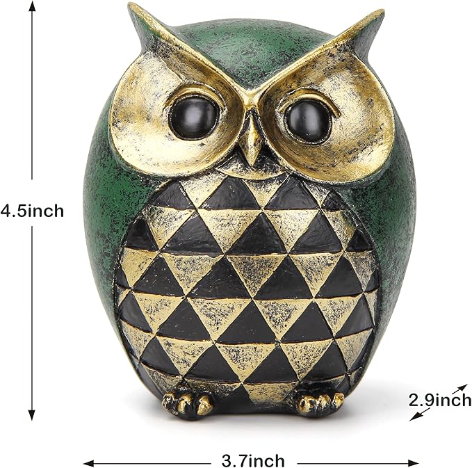 Leekung Owl Statue for Home Decor Accents,Owl Decor for Modern Bathroom Bookshelf Bedroom Mantle Living Room Home Office TV Stand Shelf Boho Decorations,Retro Decor Small Bird Items Gift for Women