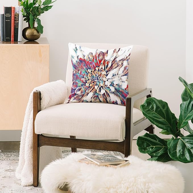 Society6 Indoor Home Decor by Sheila Wenzel-Ganny Throw Pillow, 1 Count (Pack of 1), Japanese Inspired Lily