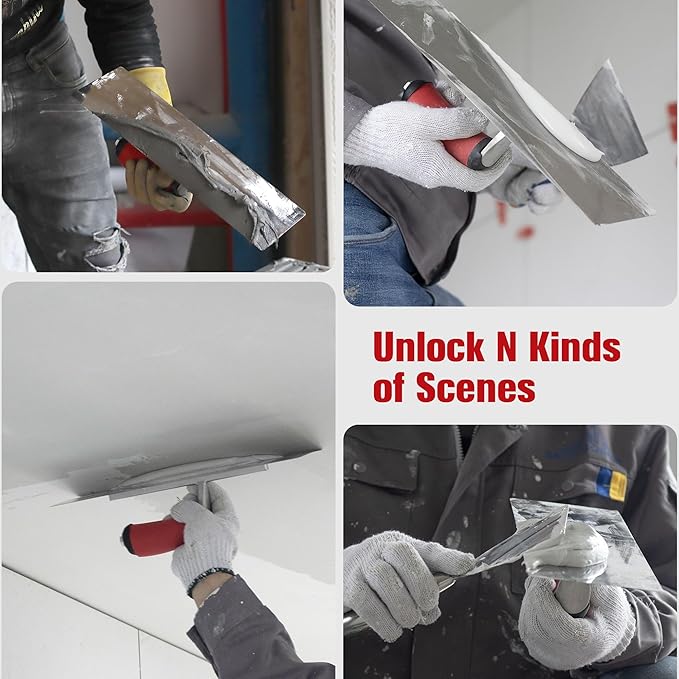 Professional Drywall Finish Trowel - 13.7x4.1 Inch Stainless Steel Blade with Ergonomic Grip, Flawless Smoothing, Precision Edging & Durability for Contractors & DIY Projects