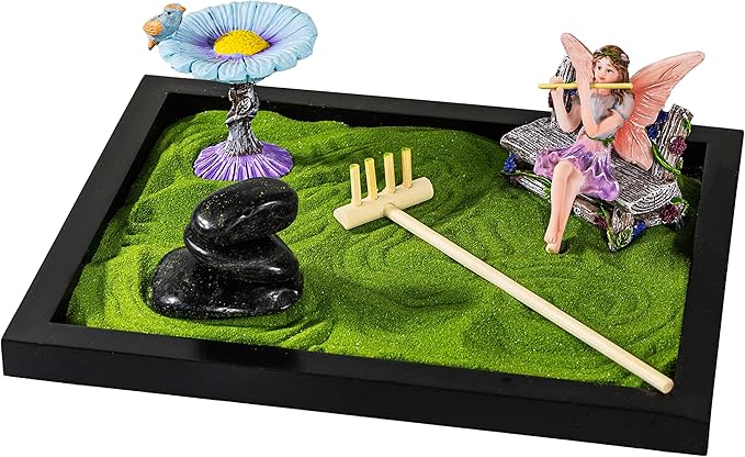 Desktop Fairy Garden - Zen Decor for Desk - Fairy Garden Set - Theme Accessories - Gift
