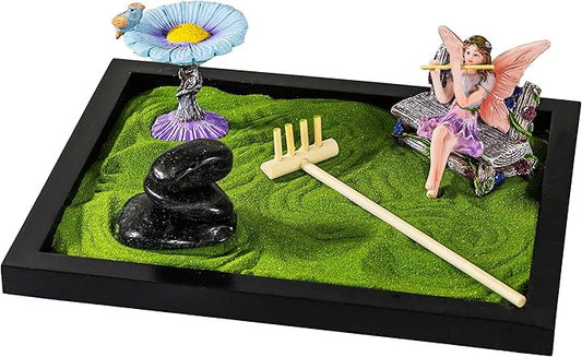 Desktop Fairy Garden - Zen Decor for Desk - Fairy Garden Set - Theme Accessories - Gift