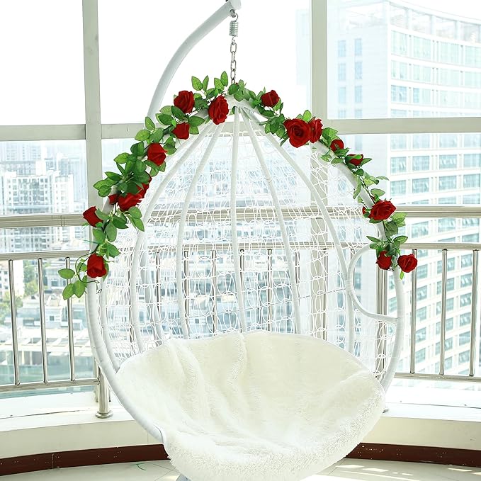 Felice Arts 2 Pack Burgundy Artificial Floral Garland Each 6.5FT Fake Rose Garland for Wedding Flowers Table Centerpiece Arrangement Teepee Mirror Decor