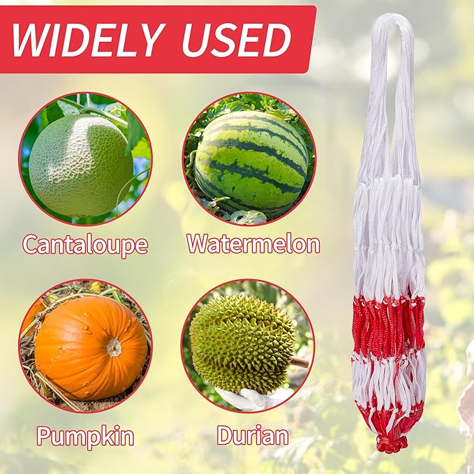 Iceyyyy 30 Packs Watermelon Hammock Mesh Bags-2 Colors Melon Hanging Net Bag-Heavy Duty Trellis Hammock Net for Watermelon,Pumpkin and Cantaloupe