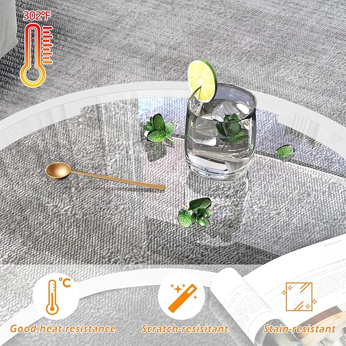 Glass Coffee Table Modern Center Table,Minimalist Coffee Table Sofa Side Tea Table for Living Room,Tempered Glass-top with Sturdy Metal Frame, Easy Assembly, 27 x 27 x 17 Inch,White