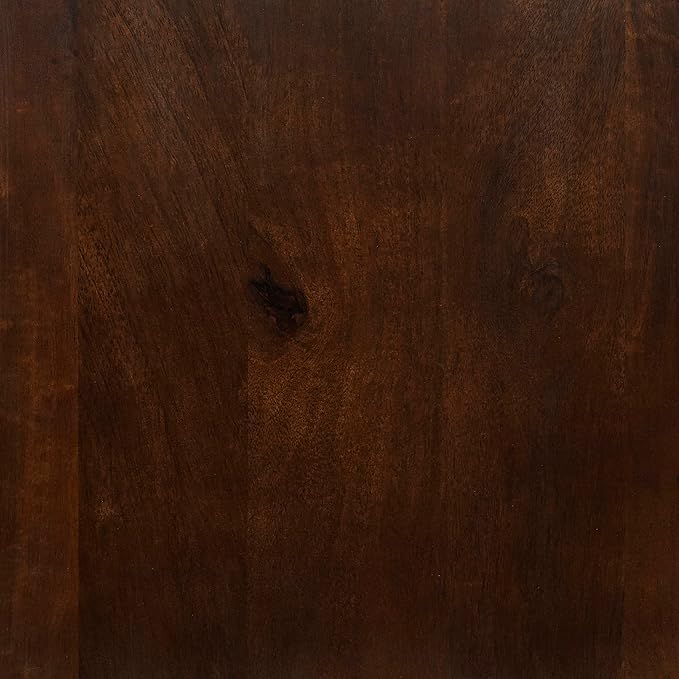 SIMPLIHOME Demy 18-inch Wide Metal and Solid Mango Accent Table in Cognac/Gold, Round Side Table with Mango Wood Top for Living Room or Bedroom, Industrial Style, Assembled