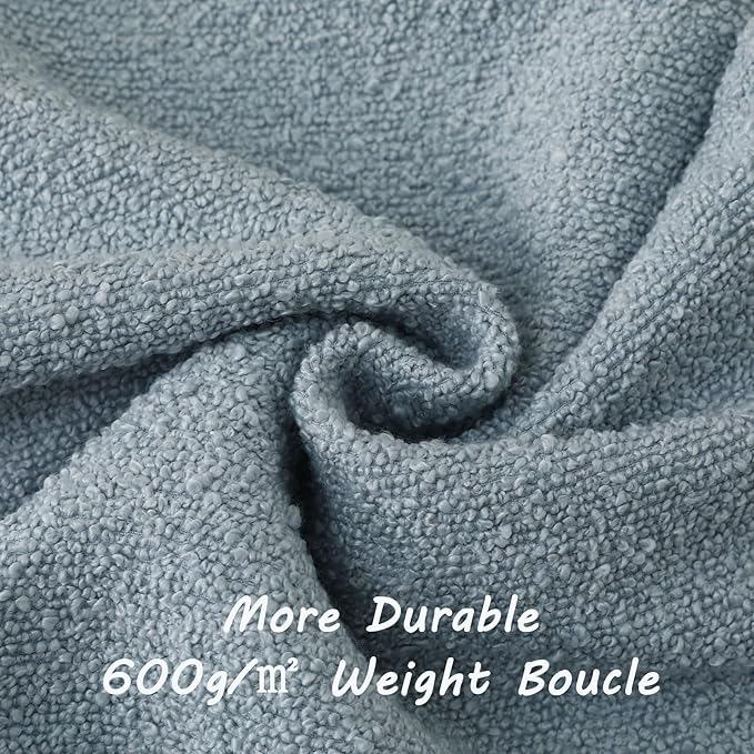 FUTEI Pack of 2 Dusty Blue Decorative Throw Pillow Covers 20x20 Inch Soft Cozy Solid Boucle Textured Cushion Case,Modern Home Decor for Couch Bed Living Room