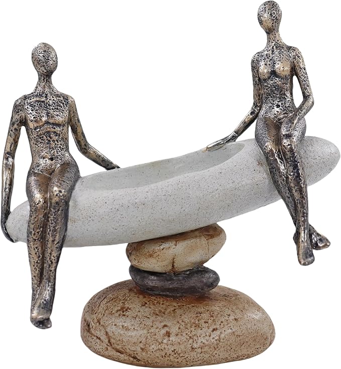 Modern Abstract Couple Sculpture – Romantic for Her or Him, Minimalist Wedding or Engagement Present, Elegant Figurine Decor for Bedroom, Shelf or Office