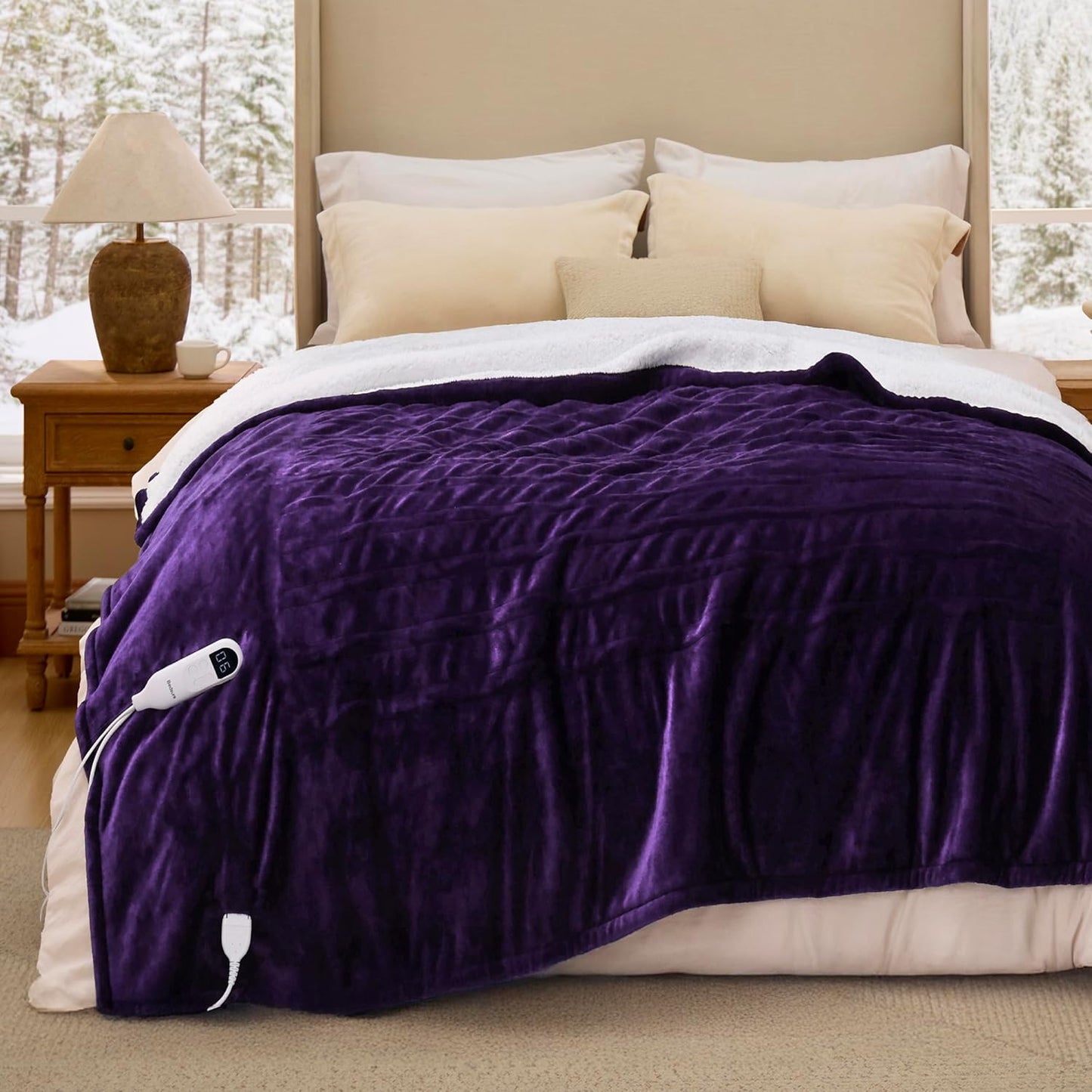 Bedsure Electric Blanket Full Size - Soft Flannel Heated Blanket Full, GentleSoft Fast Heating with 10 Time Settings & 6 Heat Settings, Warm Gift for Grandma (72x84 inches, Purple)