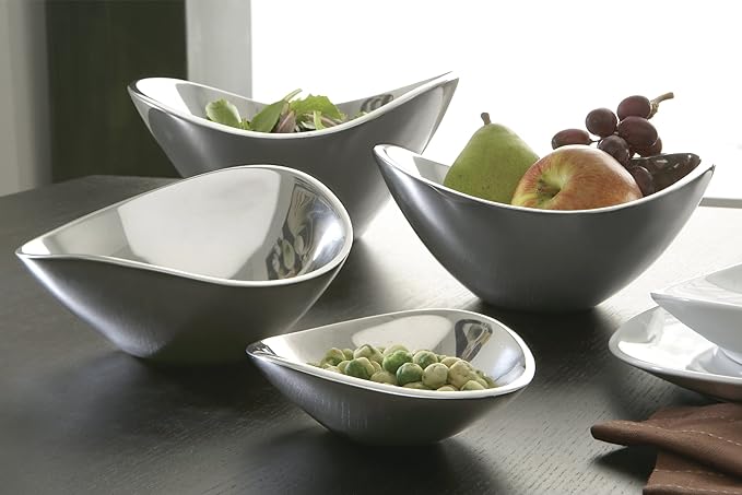 Nambé Butterfly Bowl - 6 Inch Small Decorative Accent Dish, Elegant Sculptural Design with Upward Curved Sides - Display Bowl for Candies, Keepsakes & Table Centerpiece, Alloy & Crystal