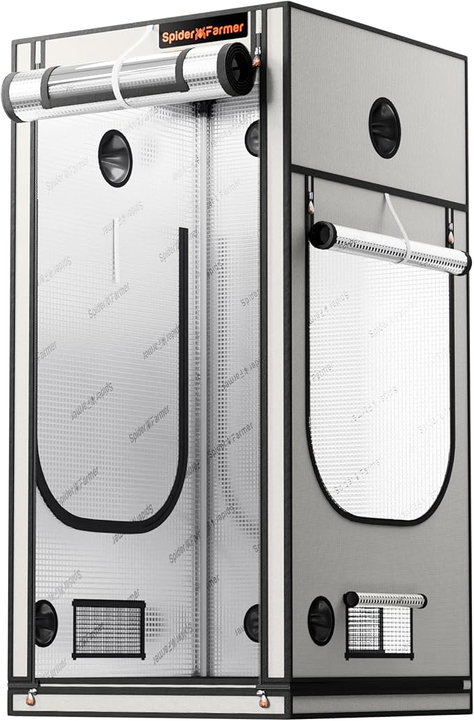 Spider Farmer Pro Series 3x3 Grow Tent, 36"x36"x72" with Roll-up Door, Observation Window Floor Tray, 2000D Thicken Mylar Canvas, 3x3x6 for Hydroponic Indoor Growing for SF4000, SE3000, G3000