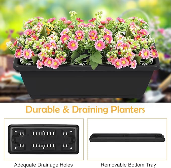 OYEAL Raised Garden Bed 4 Tier Vertical Garden Planters Indoor Outdoor Raised Planter Box with Legs Elevated Herb Garden Planter for Flowers Vegetables Plants, Black