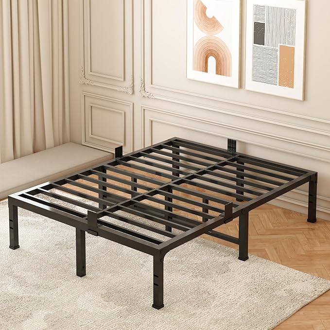 Full Bed Frames,16 Inch Heavy Duty Metal Platform Bed Frame Full Size Support Up to 3500 lbs,No Box Spring Needed,Headboard Compatible,Steel Slat Support,Noise Free,Easy Assembly