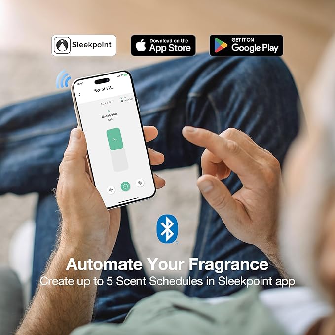 Airversa Waterless Essential Oil Diffuser (400 mL Capacity) Starter Kit 200mL Fragrance Scent Oils, Up to 2000 sq ft Aromatherapy Smart Scent Air Machine for Home, Large Room, Office, ANW Kit White