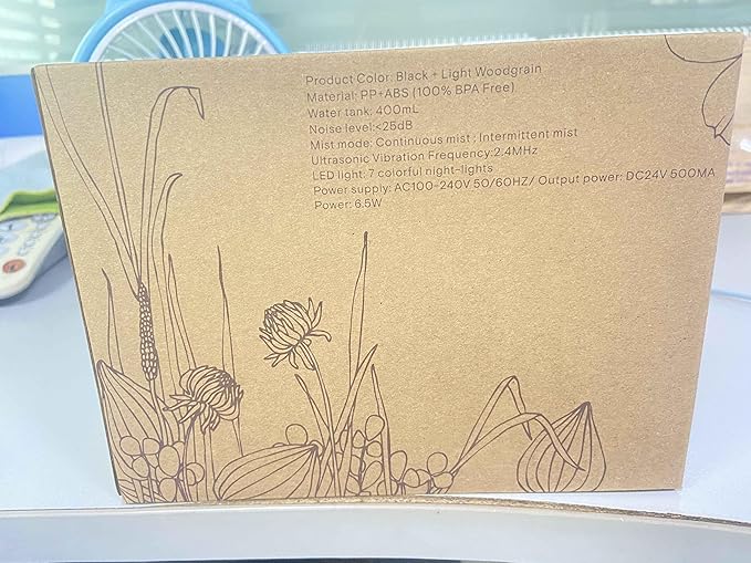 Diffuserlove Diffuser Essential Oil Diffusers 400ML Aromatherapy Air Diffuser for Home Bedroom Office Room Aroma Diffuser with 7 Color Lights Intermittent Mist Mode