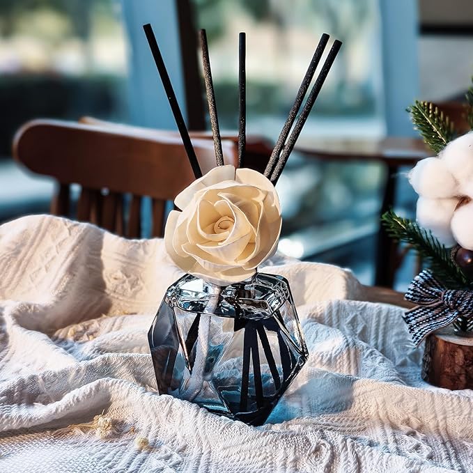 Brakula Reed Diffuser Set, 6.09 fl oz (180 ml)-Eucalyptus & Wild Mint with 8 Reed Sticks, Home Fragrance Reed Diffuser for Bathroom Shelf Decor