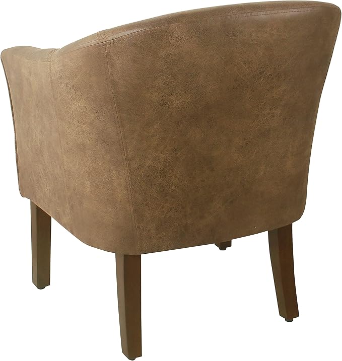 HomePop Modern Barrel Accent Chair, Brown