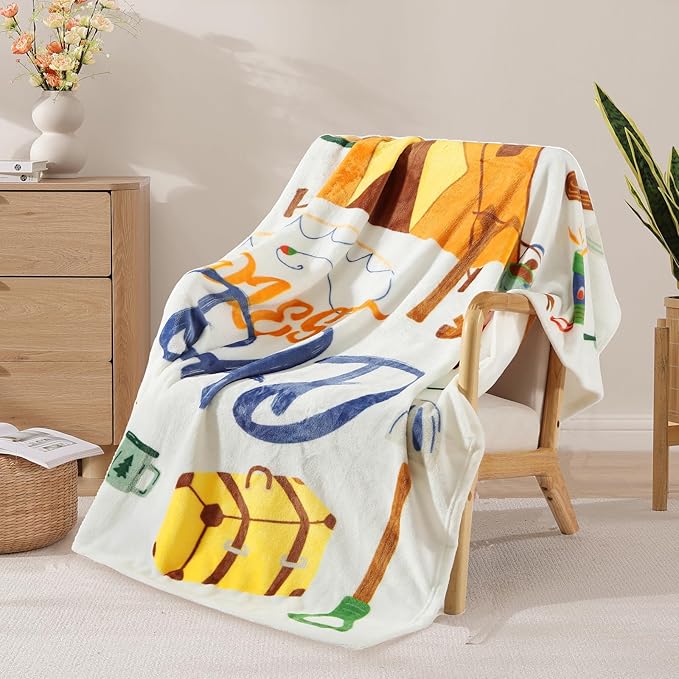 Geniospin Throw Blanket for Dad Birthday Gifts from Daughter Son, Dear Dad Blanket for Christmas, Super Soft Flannel Throw Blanket for Couch Bed Sofa, Warm and Cozy