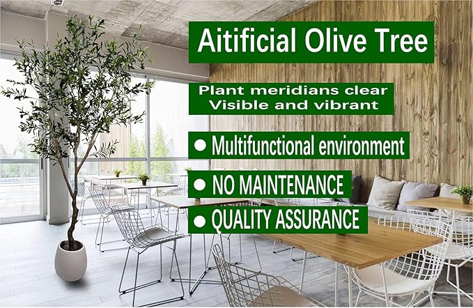 Artificial Olive Tree 7ft(82in,2200+Uv Protection Leaf) Tall,Faux Olive Tree Indoor Artificial Tree for Modern Home Office Living Room Floor Decor Indoor