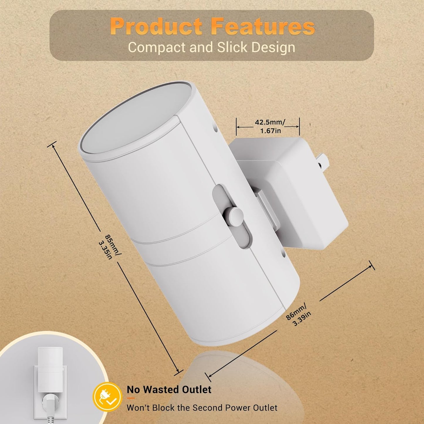 JandCase Color Night Light, LED Night Lights Plug into Wall, Color Changing Nightlight RGB with Light Sensor,Kids Gifts, Halloween, Christmas, Holiday, Hallway Bedroom Kids Room, 2 Pack