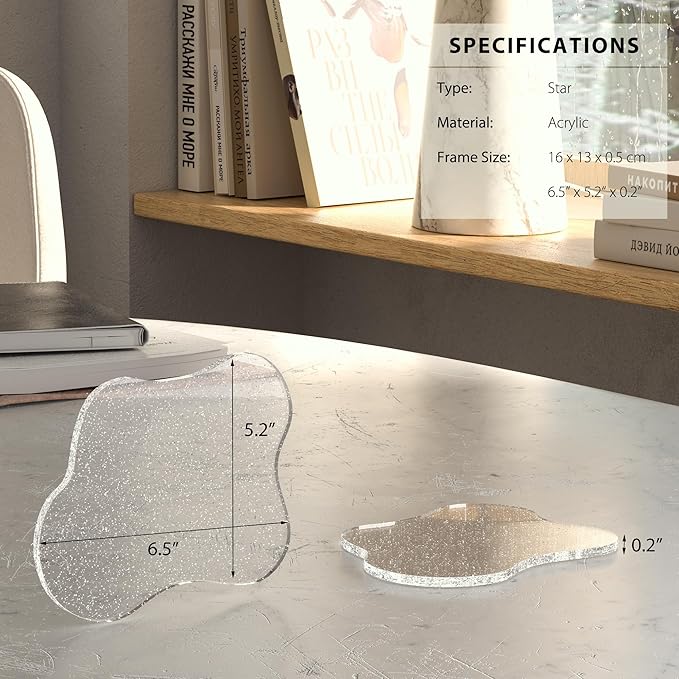 Acrylic Coaster Decorative Plates, Irregular Bar Drink Coaster,Perfect for Tabletop Protection and Accessories Display.