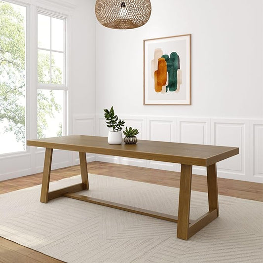 Classic Rectangular Dining Room Table (94in / 2380mm), Pecan Wirebrush