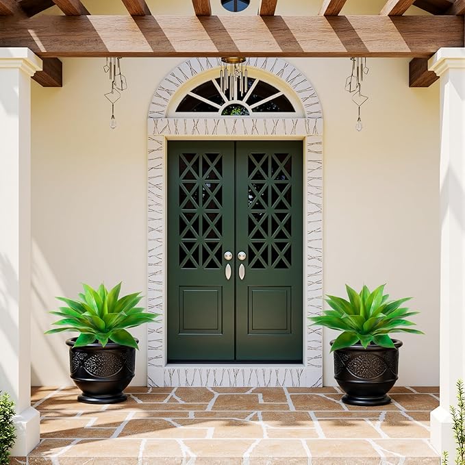 Artificial Agave Faux Agave Fake Greenery 18In Outdoor Artificial Plant Fake Plant for Indoor Home Decoration Plastic Plant Outdoor Decoration Front Porch Decor Simulation Tree 2Pack(Green)