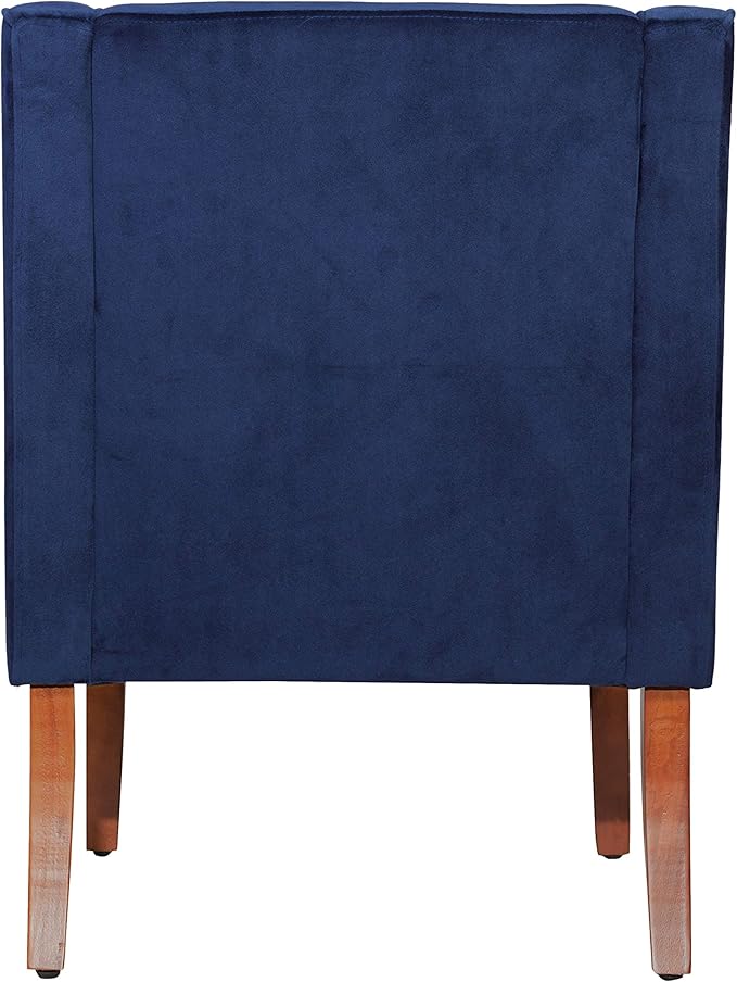 Homepop Home Decor Upholstered Classic Swoop Arm Accent Chair Accent Chairs for Living Room & Bedroom Decorative Home Furniture, Velvet Navy
