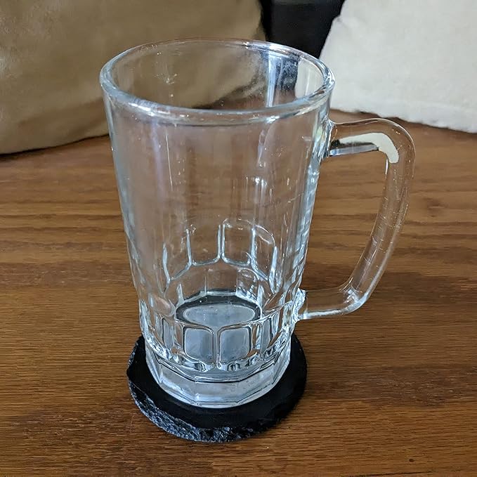 Mountain Majesty Slate Coasters with Stunning Mountain Scene Design - Perfect for Home and Office Decor and Protection of Surfaces, Available in Square or Round Coasters - Round Slate - Set of 5