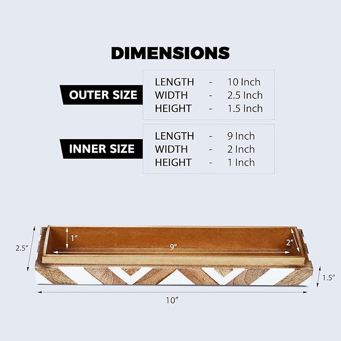 Handicrafts Home Handmade Decorative Storage Box with Lid - Jewelry Organizer, Keepsake Holder & Gift Box, Decor, Marquet Array Pattern Made with Resin Inlay & Wood,cajas organizadoras –10X2.5X1.5 In