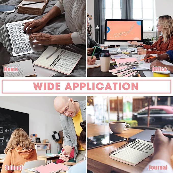 Jutom 18 Pcs Small Spiral Notebooks Memo Pads 3x5 Bulk Small Pocket Notebooks Mini Notepads with Lined Pages Mini Journals for Office Back to School Work Writing Supplies, 120 Pages (Pink)