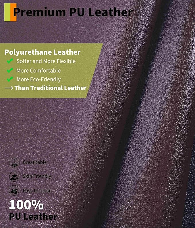 GarveeHome Oversized Wide Recliner Chair - Heat and Massage, PU Leather Extra Wide Manual Recliner for Adults, Large Lazy Chair with 1.5X Sponge Comfort Arm and Back for Living Room, Bedroom