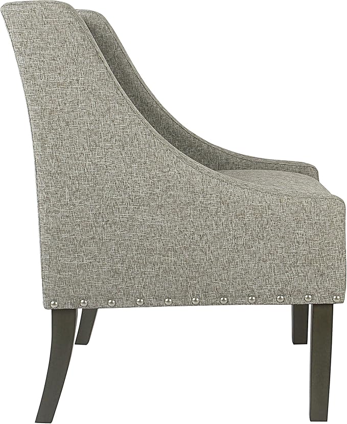 Homepop Home Decor | Upholstered Classic Swoop Arm Accent Chair | Accent Chairs for Living Room & Bedroom | Decorative Home Furniture, Sterling Grey