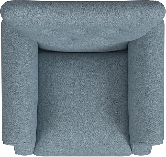 Home Decor | Upholstered Rolled Arm Wingback Accent Chair | Accent Chairs for Living Room & Bedroom | Decorative Home Furniture - Blue Textured Woven